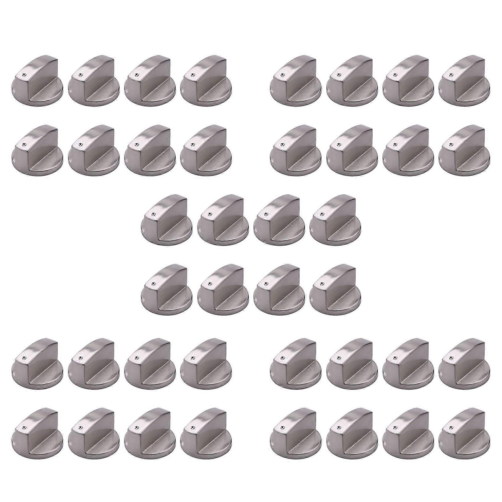 Brushed Metal Gas Stove Knobs Cooker Control Switch Range Oven Knobs Cooktop Burner Knob (40Pcs 6mm Shaft Core)