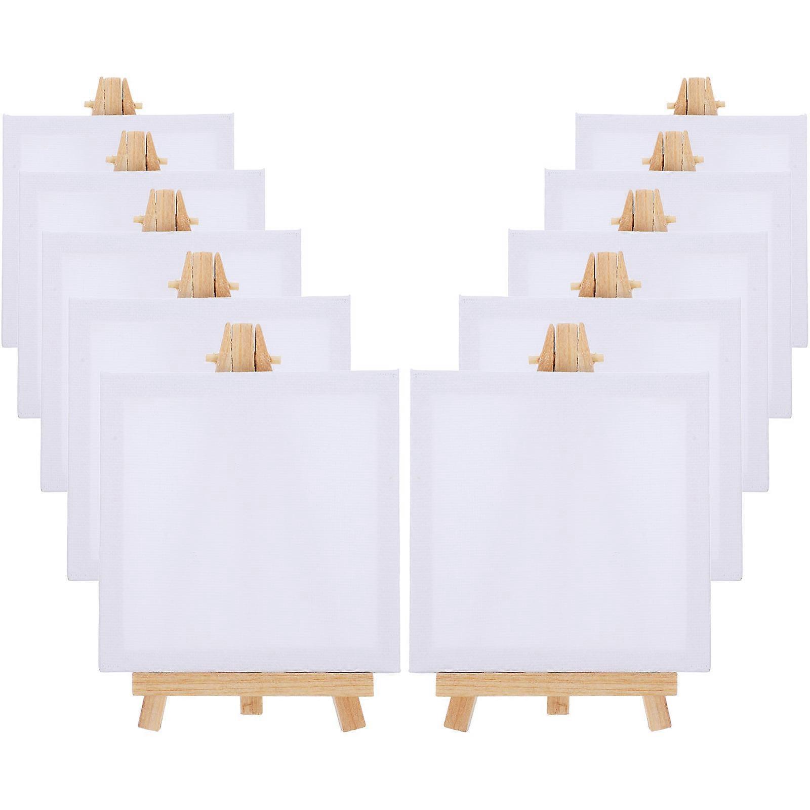 10 Sets Mini Canvas Frames with Easels Blank Painting Boards for Small Art