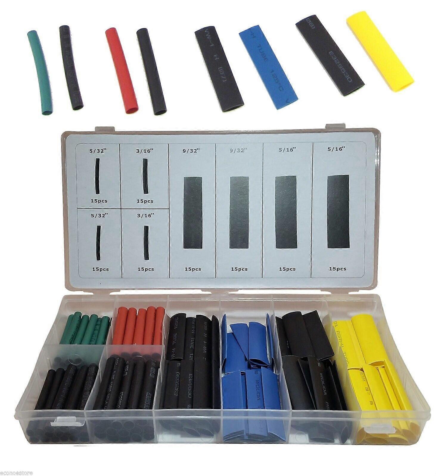 120Pc Heat Shrink Wire Wrap Assortment Electrical Connection Cable Set Tubing