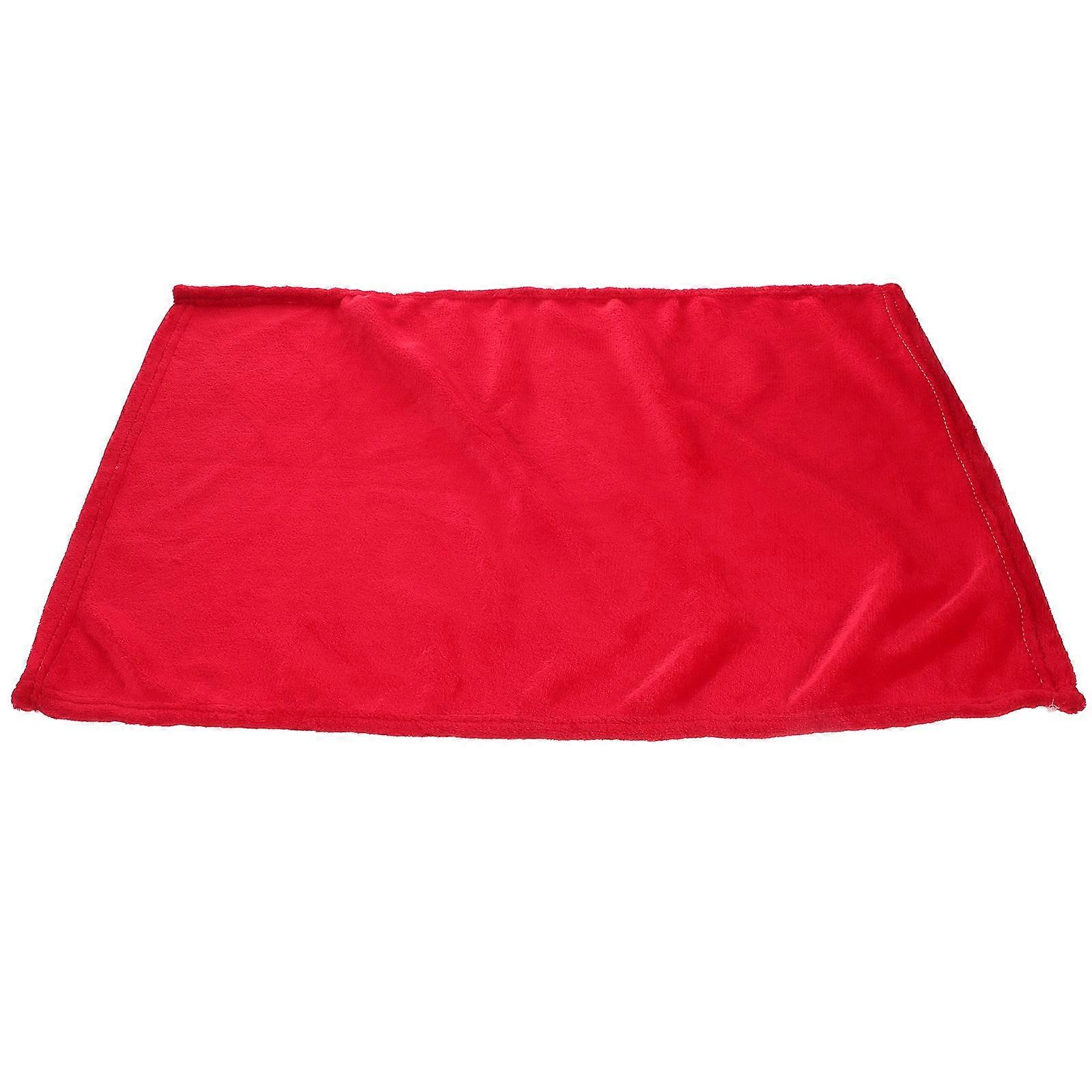 Pet Blanket for Warming Use 4Pcs Red Solid Color Cozy Flannel Bedding