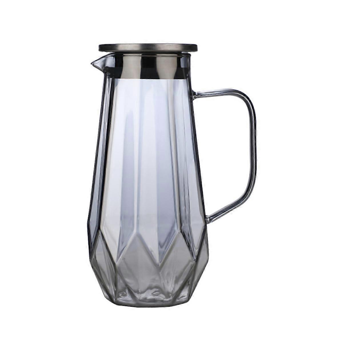 Large Capacity Heat Resistant Glass Pitcher with Lid for Hot and Cold Beverages Tea Juice