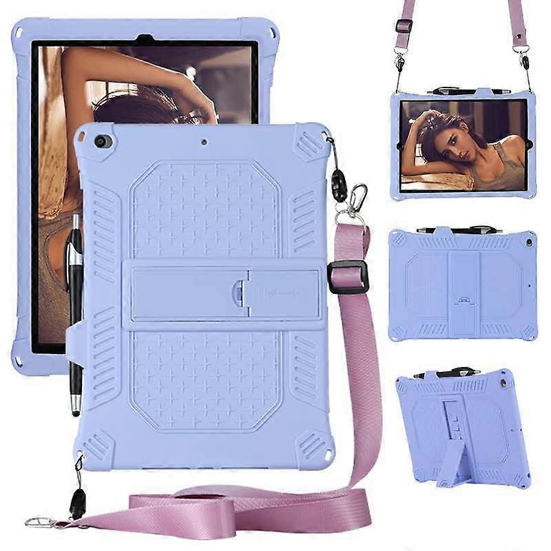 Case For Ipad Mini 4/5 Light Purple Lanyard Capacitive Stylus Soft Edging