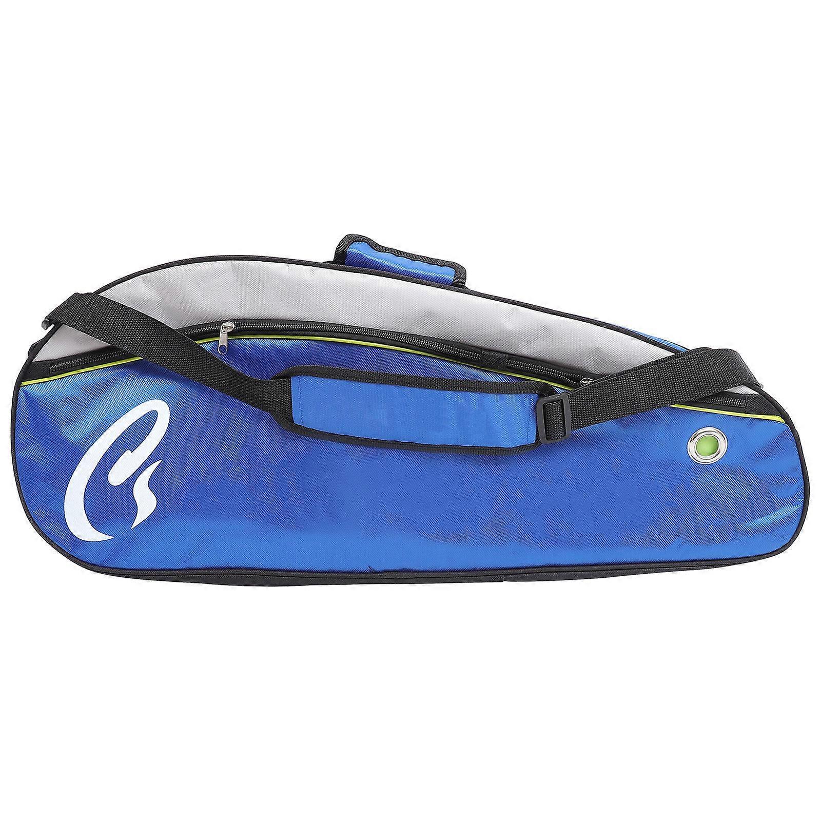 Portable Nylon Badminton Racket Bag Designed For Athletes And Enthusiasts Available In Blue Color With Storage Function 6Pcs