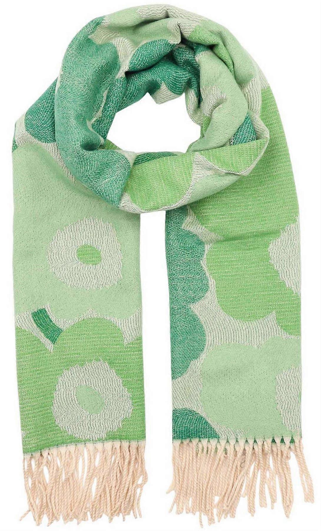 Zelly Flower Winter Weight Scarf - Green