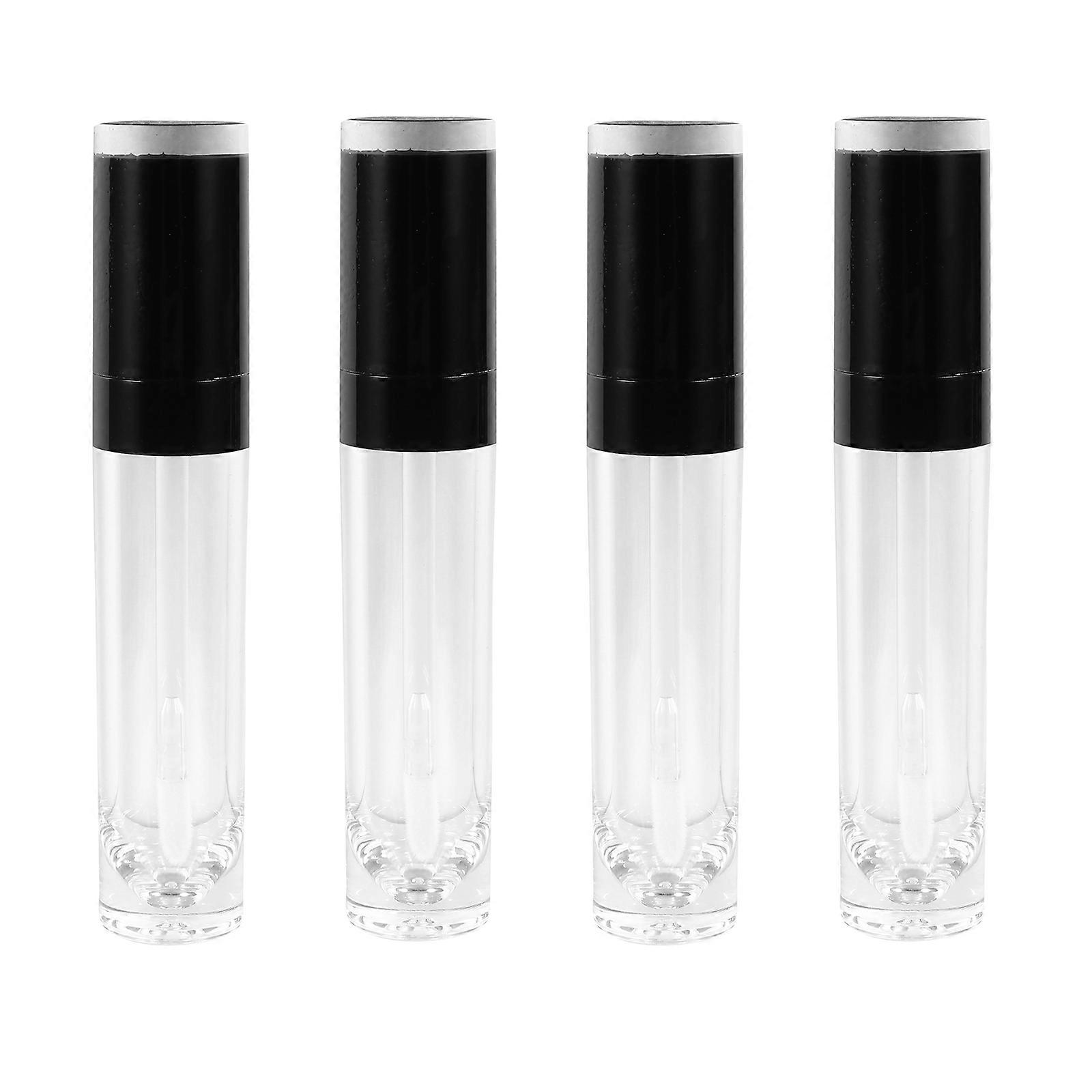 Lip Gloss Tubes Empty Lip Gloss Bottles for Storage 4Pcs 8Ml Black Plastic