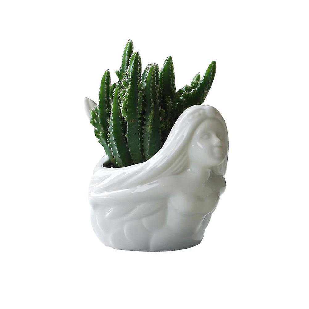 Creative Mermaid Basin Ceramic Flowerpot for Decoration Use