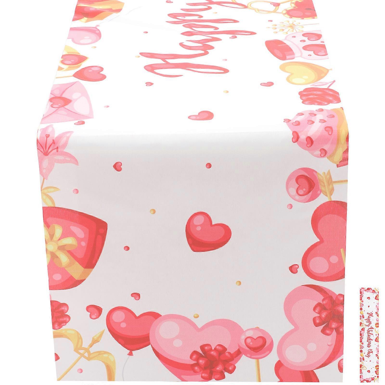 Valentine Tablecloth Decorative Table Runner for Heart Pattern Use