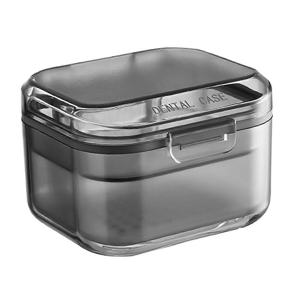 Orthodontic Retainer Case Black 3Layer Clear Aligner Storage Box with Secure Dust Protection