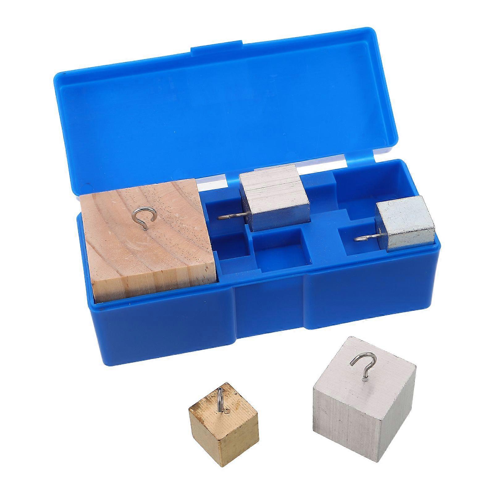 1 Set Copper Iron Aluminum Wood Density Blocks - Small Cubic Elements - Physics Experiment Cube for Science Lab Equipment STEM Teaching Tools