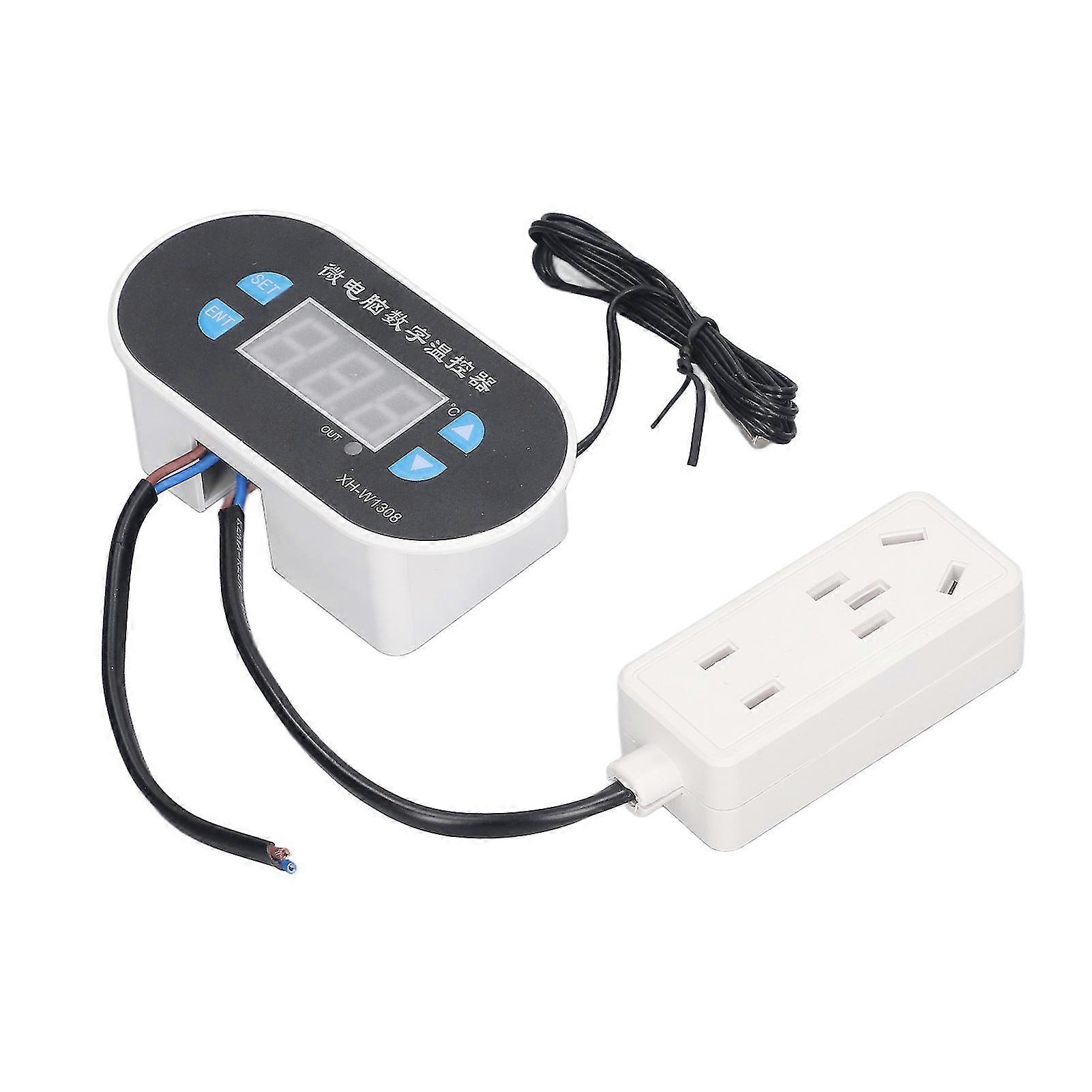 110-220V Digital Temperature Controller with Waterproof Probe for Heating & Cooling, LED Thermostat Control Switch 26-27s