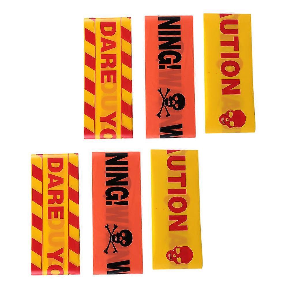 Halloween Warning Tape Plastic Warning Line for Party 6Pcs