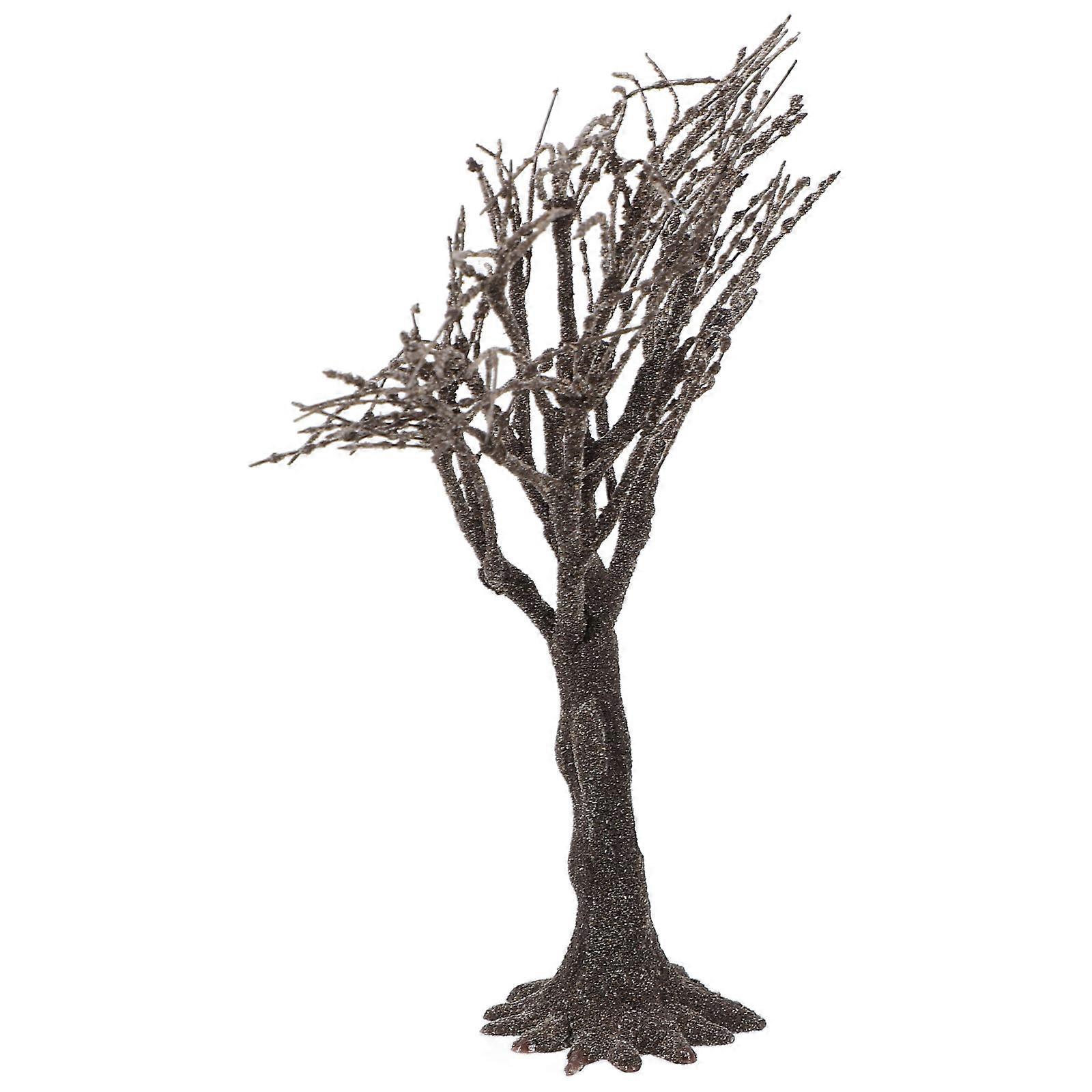 Miniature Scene Tree Accessory Tree Model for Decoration 3Pcs Coffee Color Iron Wire