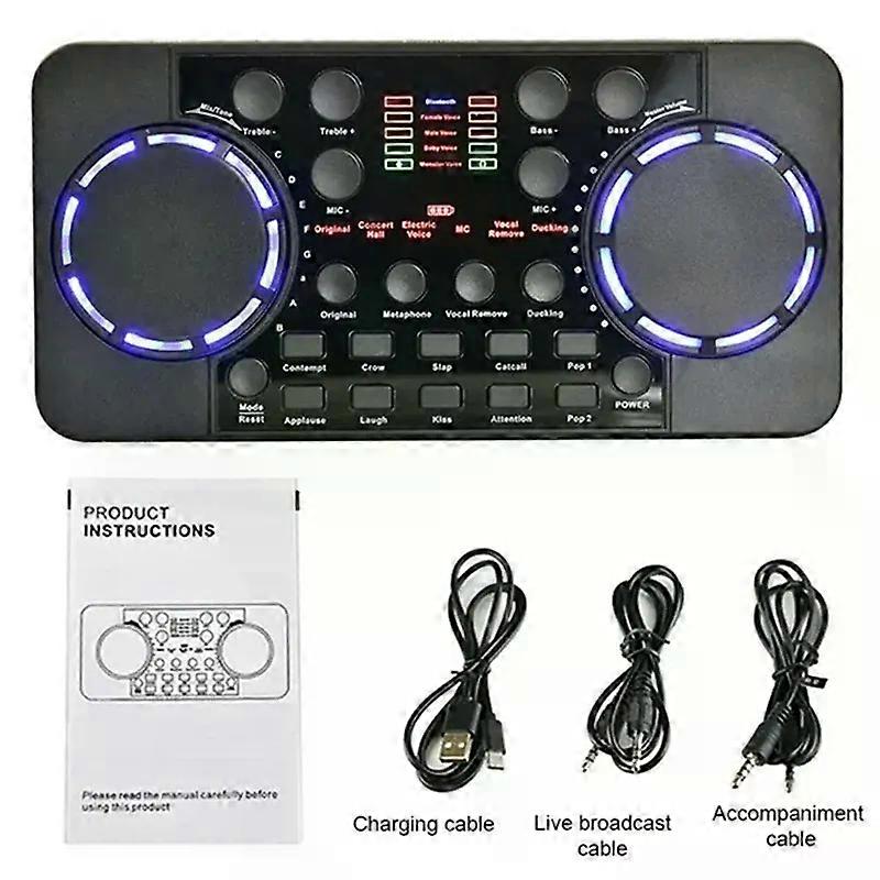 B16C-V300 Pro Sound Card Bluetooth-Compatible Audio Interface Mixer DJ Digital Effect Noise Reduction Console USB Record