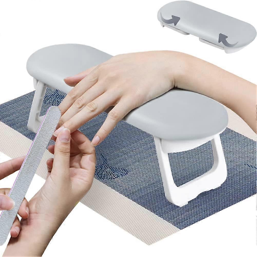 Foldable Nail Arm Rest with Mat, Soft Microfiber Leather Manicure Hand Rest for Nail Technicians