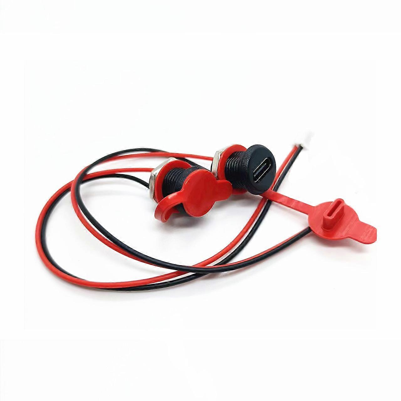 10PCS USB C-type waterproof connector welding wire female socket C-type port charging interface socket with welding wire