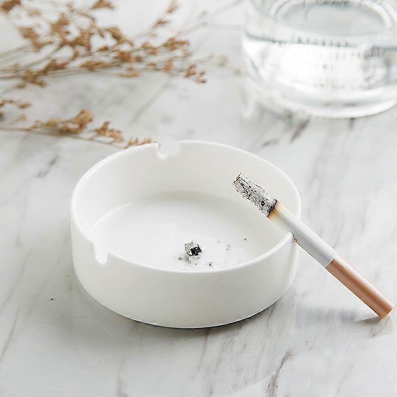 Plain white ceramic bone china brief ashtray, elegant tableware, Plain white porcelain tableware