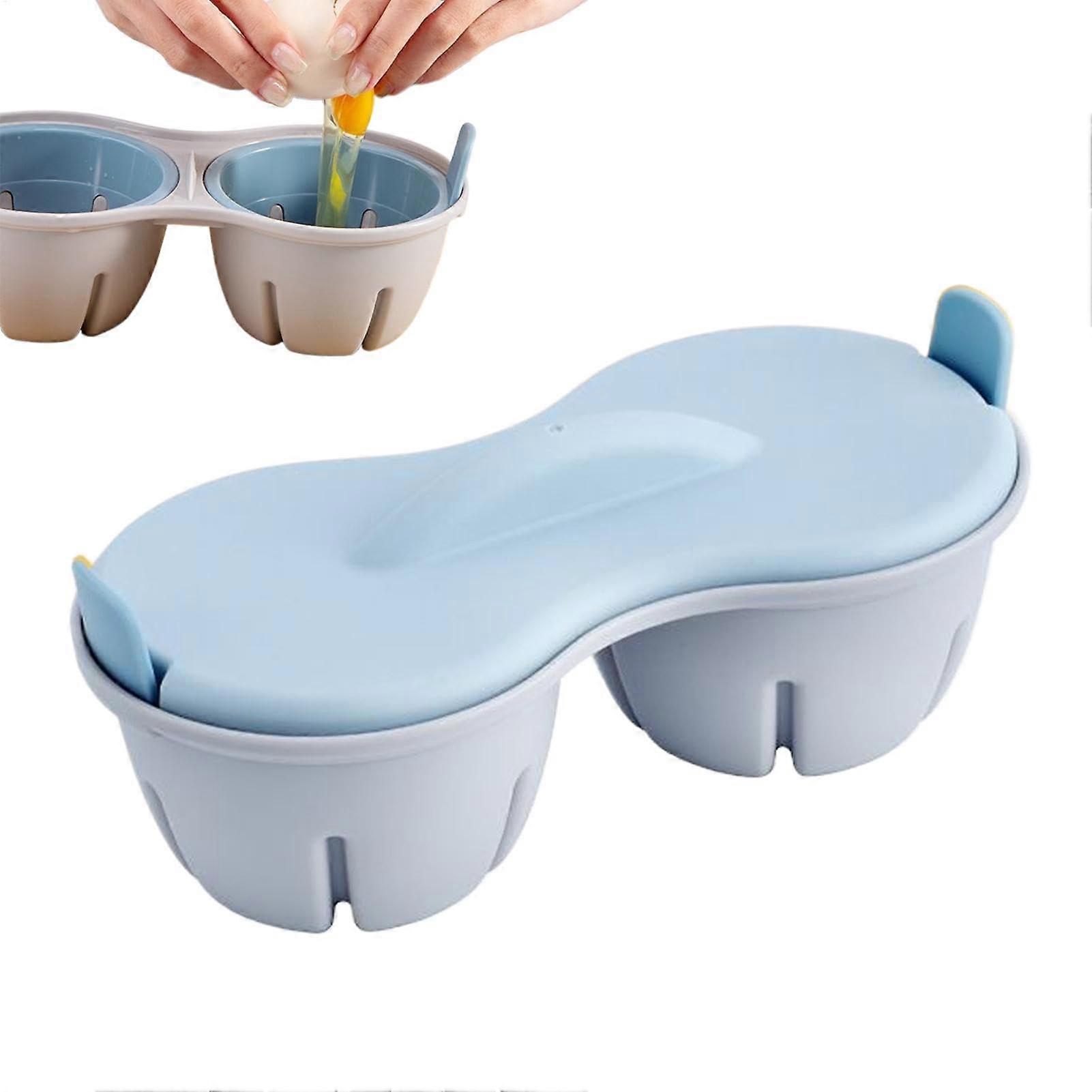 Microwave Egg Cooker with Lid, Dual Egg Chambers for Fast Poached or Boiled Eggs