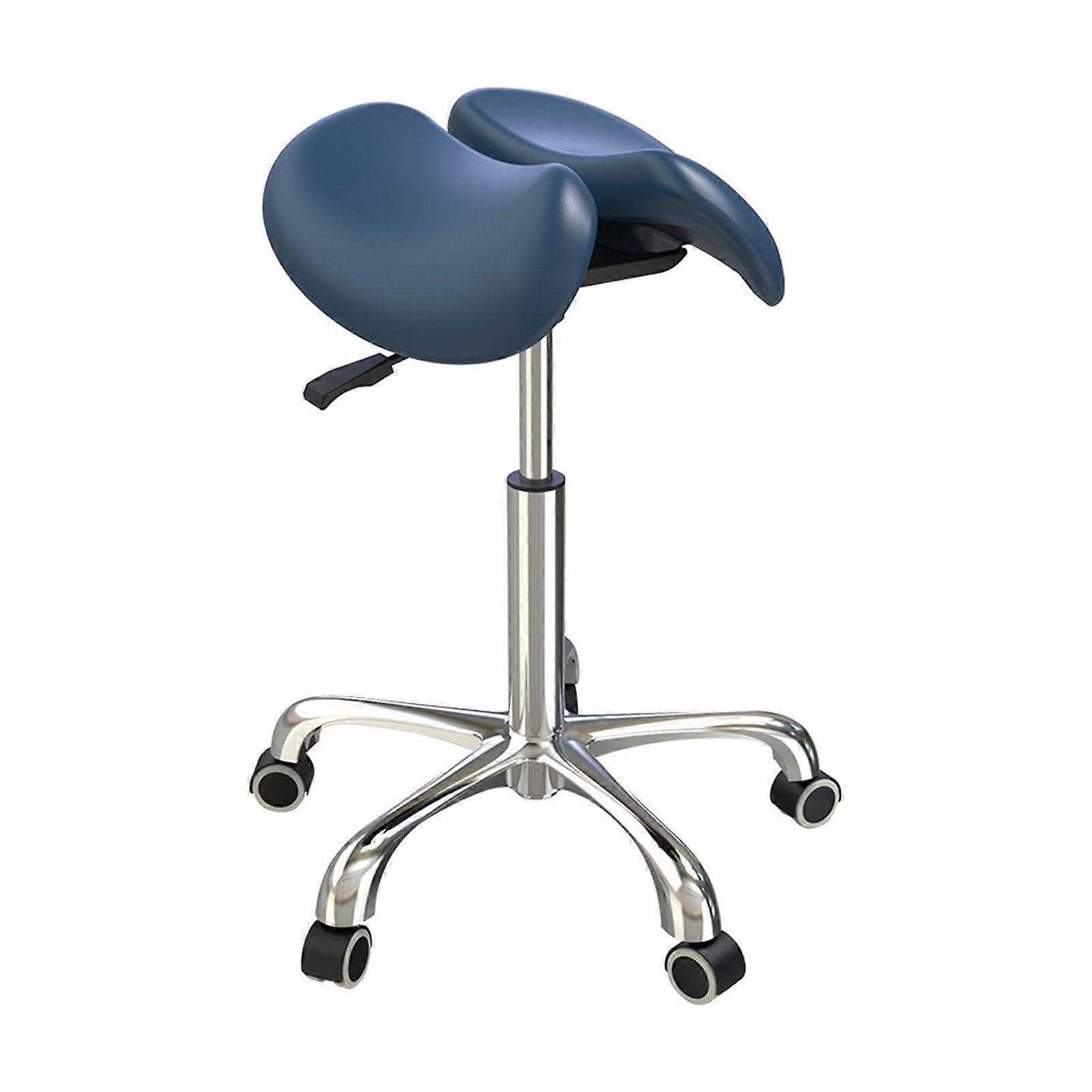 Ergonomic Adjustable Saddle Stool with Wheels for Office and Salon, Hydraulic Rolling Chair