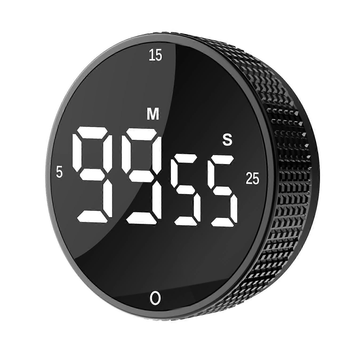 Digital Kitchen Timer with Large LED Display, Magnetic Backing, 3 Preset Times, Adjustable Volume, Black Ref: 1496