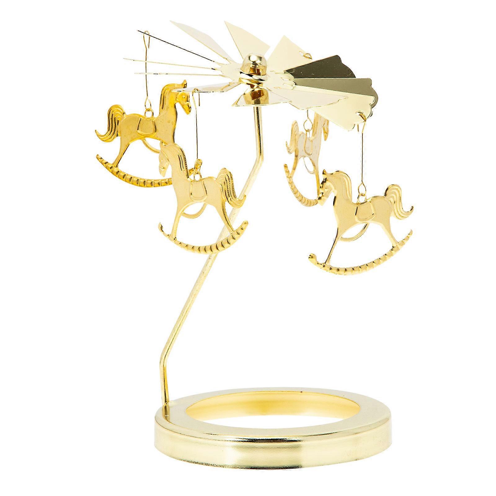 Candle Carousel Iron Candle Holder Rotatable Decorative Candlestick for Decor