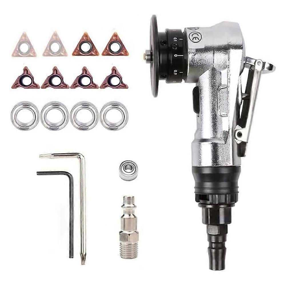 Mini Chamfering Machine, Pneumatic Beveling Machine for Inner Hole Deburring Linear,1/4 Inch Intake Connection,Set A