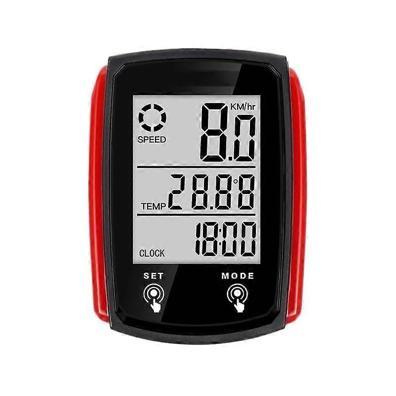 Bike Computer Wired Bicycle Speedometer Odometer Waterproof  Accuracy Cycling Accessory Red
