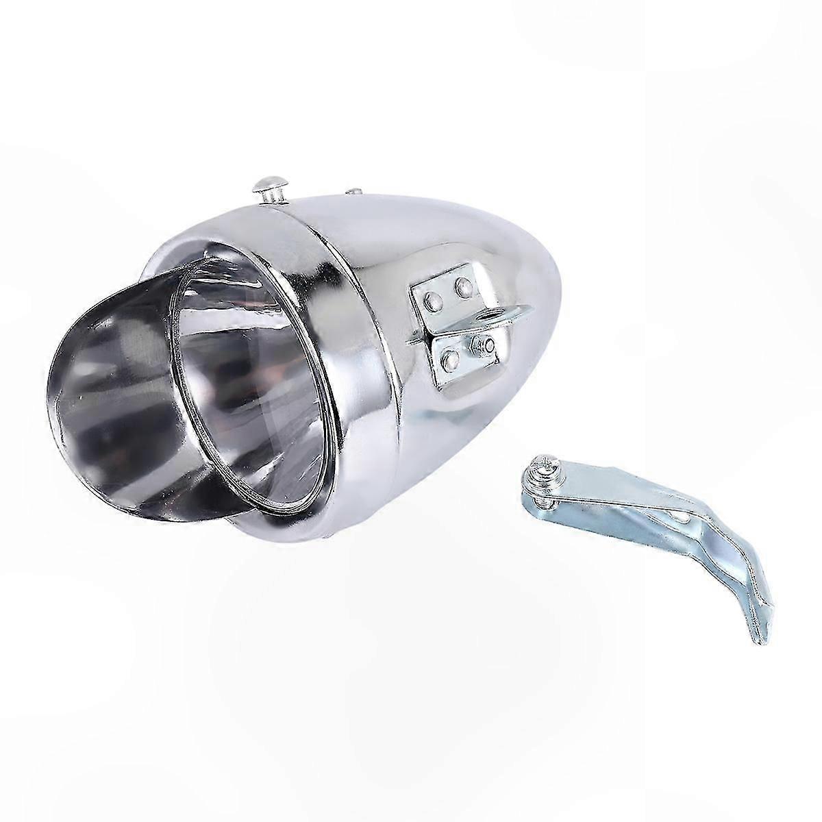 Silver Metal Retro Bicycle Headlight with 6 LED Waterproof Front Light