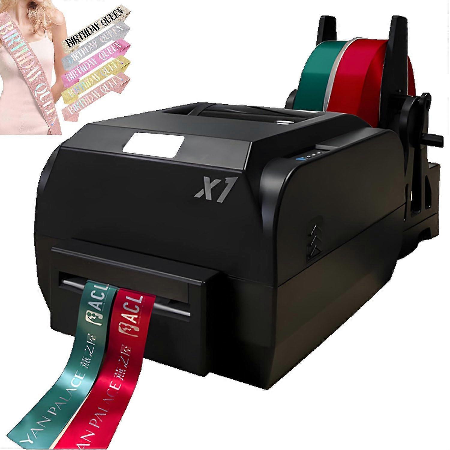 Double Row Satin Ribbon Printer, Speed Thermal Transfer for Gift Packaging, 12108mm Width