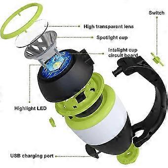 Cette lampe de camping multifonctionnelle 4 en 1 comprend une lampe torche LED rechargeable par USB et une lampe de table. Elle est étanche, déformable et possède un...