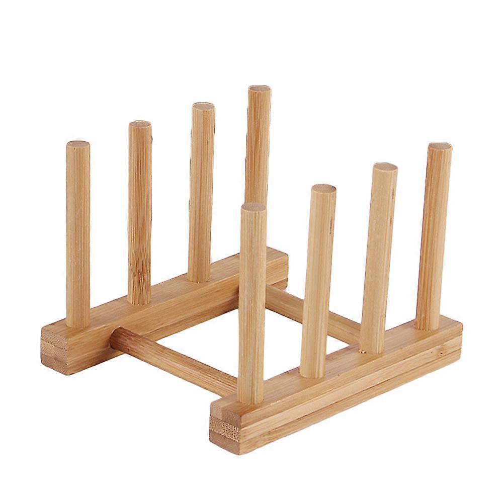 Wood Drain Rack Kitchen Dish Rack for Drying Drainer 2Pcs Chocolate Dish Storage