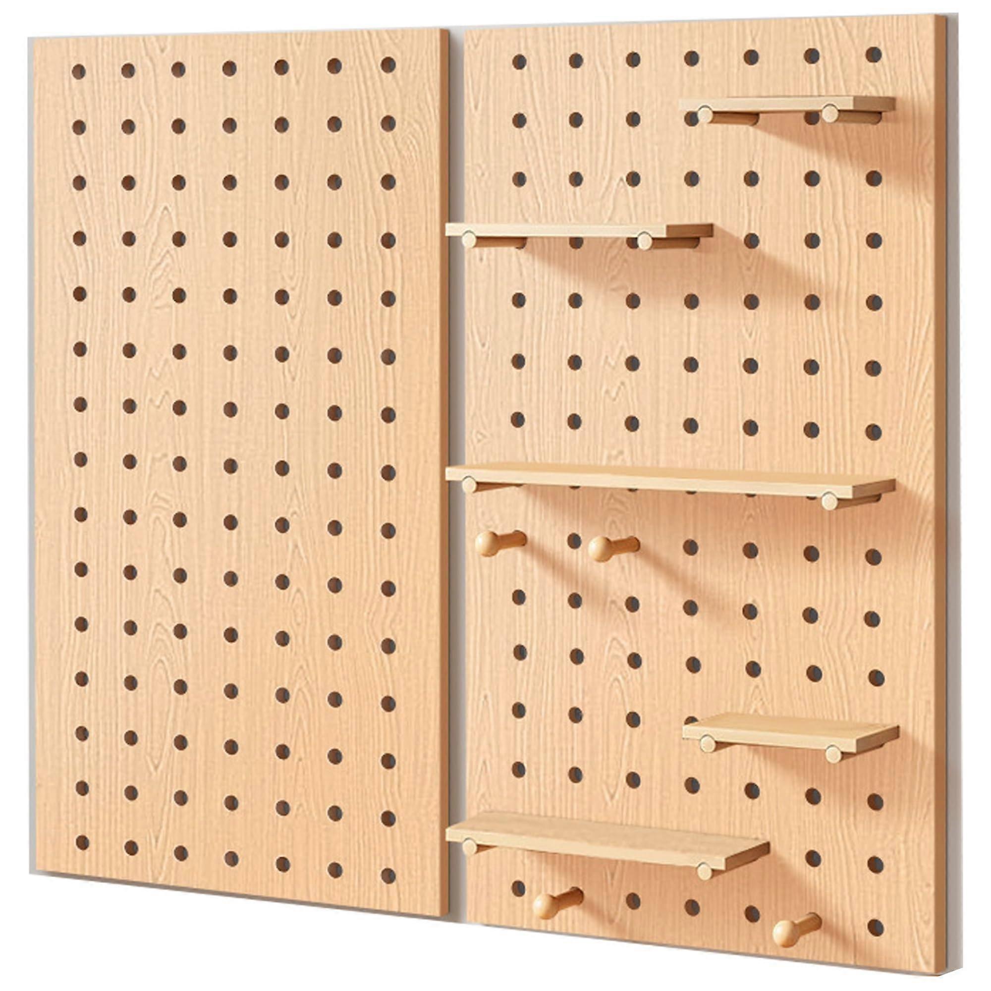 Solid Wood Pegboard Shelf 60x80cm, Compact SpaceFriendly Display Stand for Versatile Storage