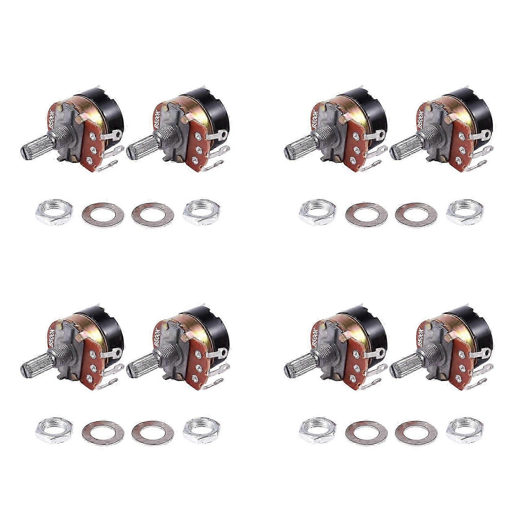 8 Stück 500K Ohm Single Linear Taper Potentiometer mit Ein/Aus-Schalter