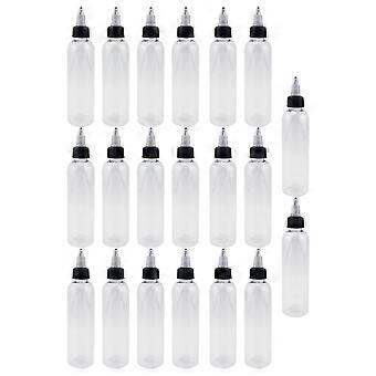 Frascos plásticos transparentes para tintura de cabelo, para uso doméstico, pacote com 20 unidades.