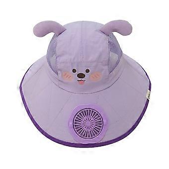 Kids Sun Hat Cartoon Shape Extra Large Brim Full Face UV Protection Solar Fan Cooling Mesh Breathable Summer Hat KAESI