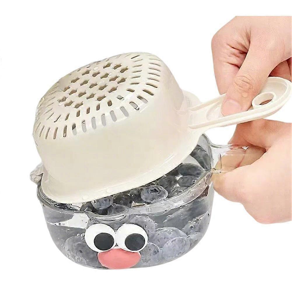 Dual Layer Drain Basket Colander Basin Stackable Kitchen Fruit Vegetable Washer