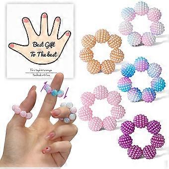 Set van 10 gekleurde fidgetringen met stekelige kralen, sensorische vingerringen voor stressverlichting, vingerangstringen, kalmerende fidgetspeeltjes, ringmassager voor stressvermindering.