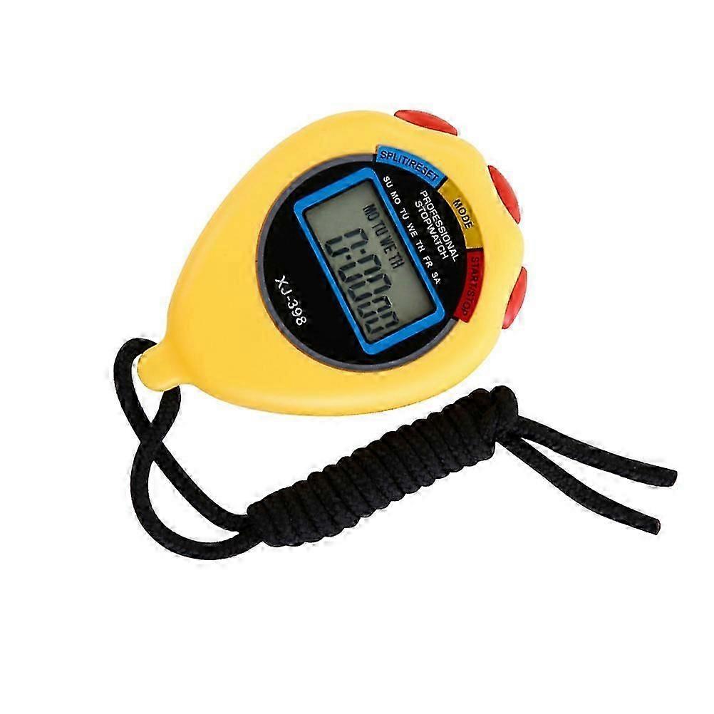 Running Stopwatch Professional Timer for Timekeeping Two Tracks Yellow