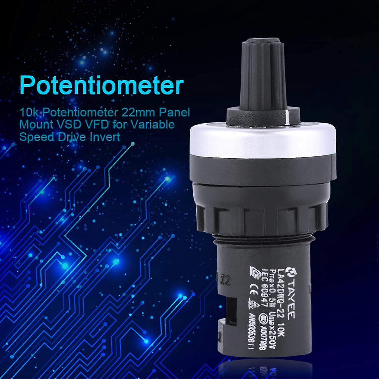 10K Potentiometer - 22mm Rotary Potentiometer for Variable Speed Control