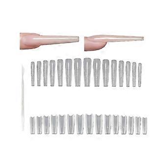 1Box Quick Effect Oval Tapered Nail Extensions Forms Easy Application for Busy Lifestyles Enhances Beauty in Minutes