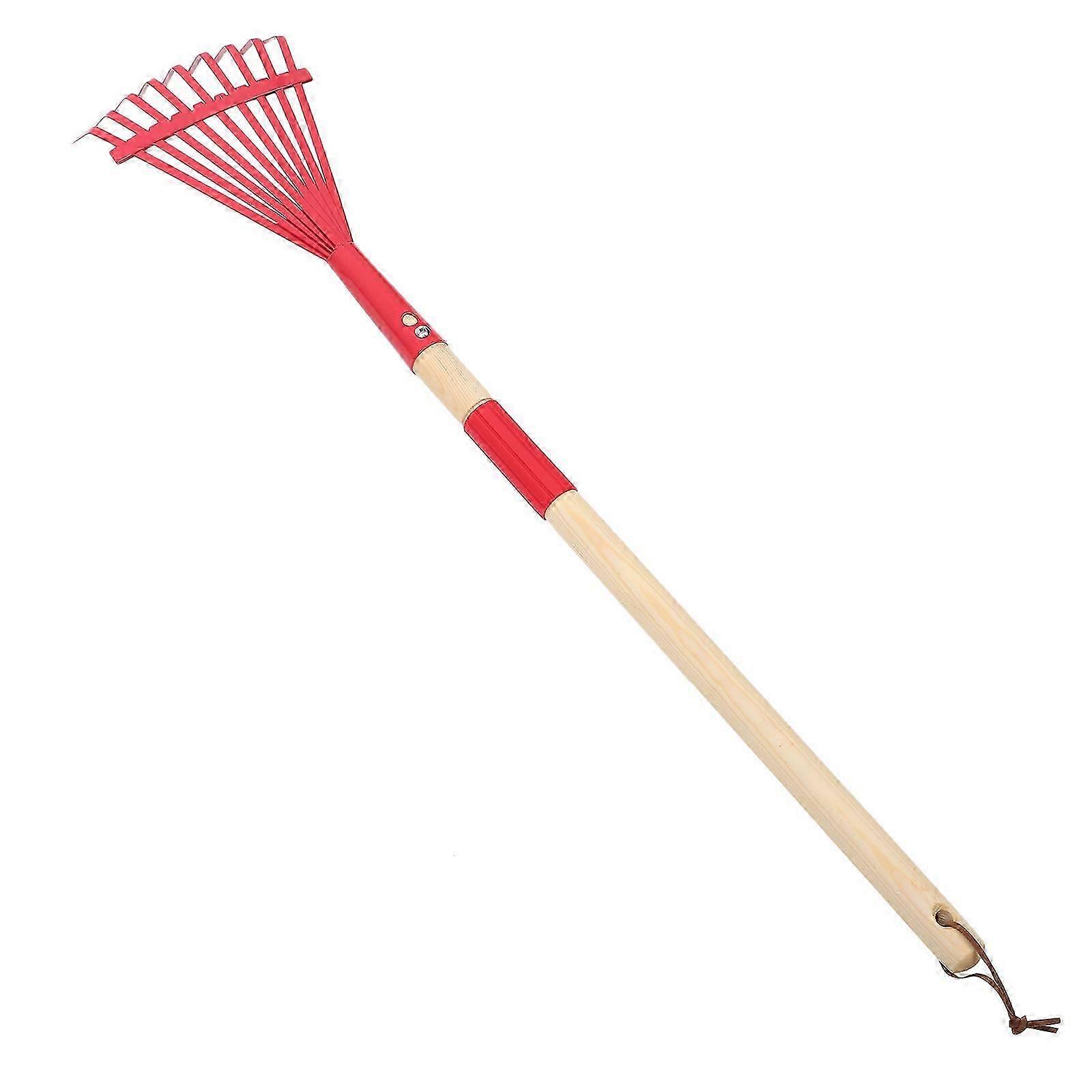 Detachable Handheld Garden Rake with Wooden Handle for Leaf Cleaning, Lightweight Tool for Kids