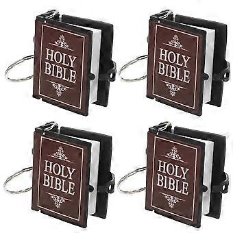 4st Miniatyr Bibel Nyckelring Set Inspirerande Nyckelring Med Engelsk Vers För Kyrkliga Presenter Och Fest Favors