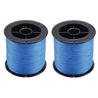 2 rolos de 500 m, 30 lb, 0,26 mm, linha de pesca trançada em PE com 4 fios, azul.