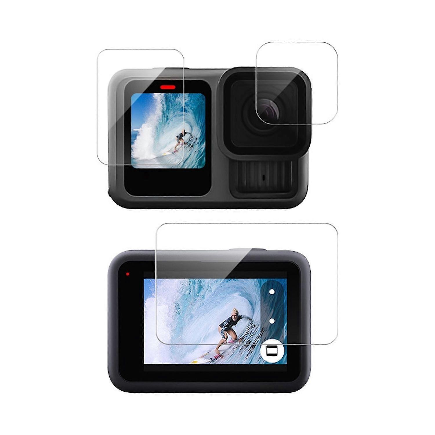 For GoPro HERO13 Black 9H Screen Protector Glass for Lens Front and Rear Screen