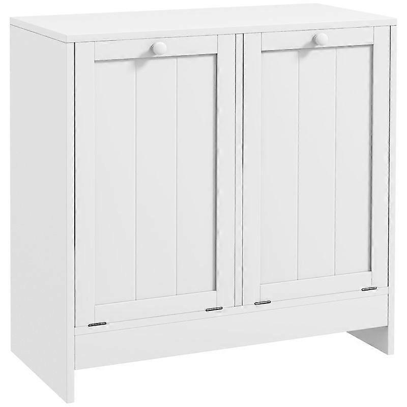 Double Hamper Laundry Storage Cabinet - White