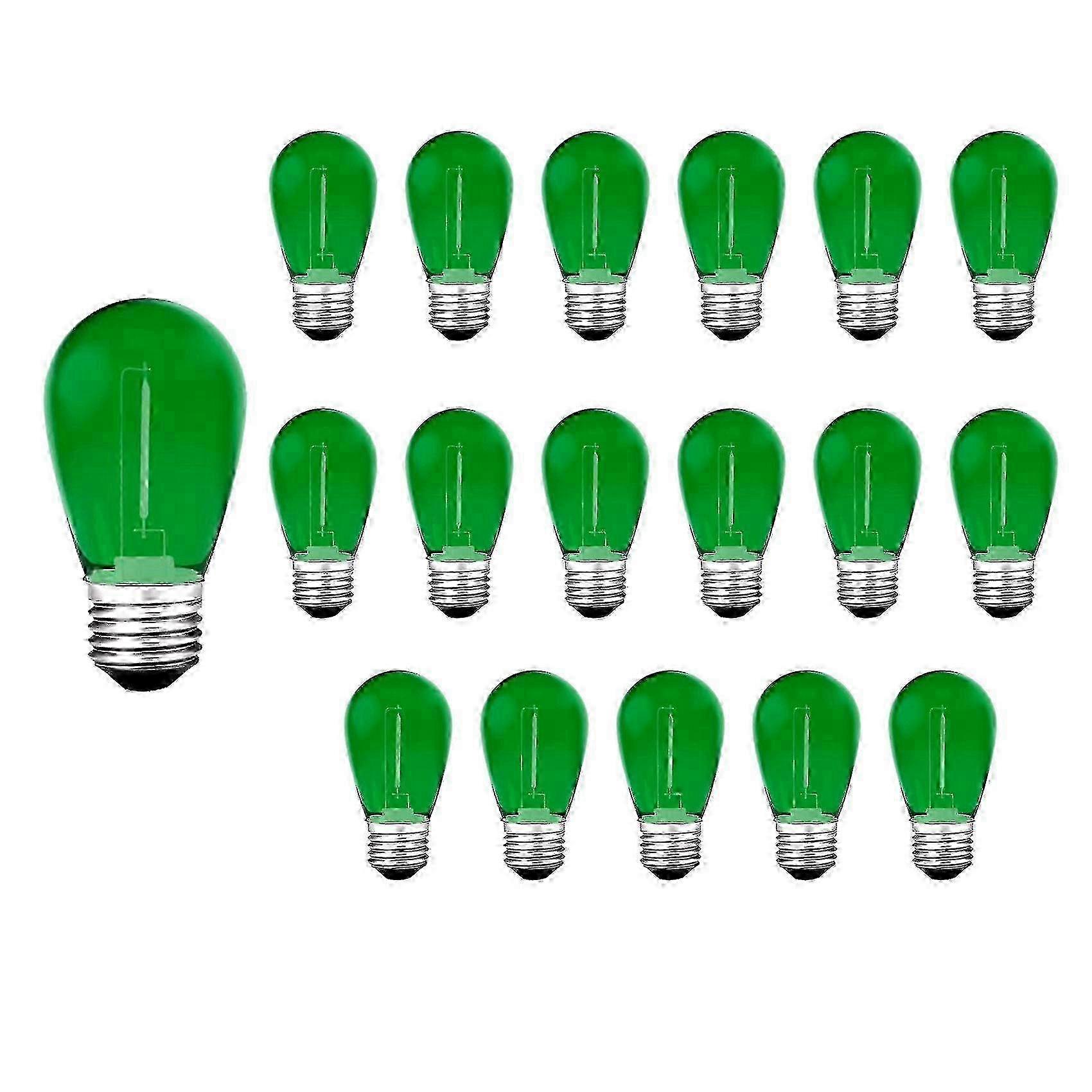 15 Pack 3v Led S14 Colored Replacement Light Bulbs Shatterproof