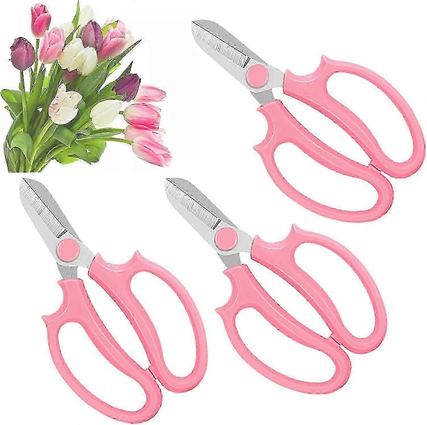 3Pcs Garden Flower Scissors,Floral Scissors Pruning Shears,Stainless Steel Flower Scissors with Comfortable Grip Handles-jc