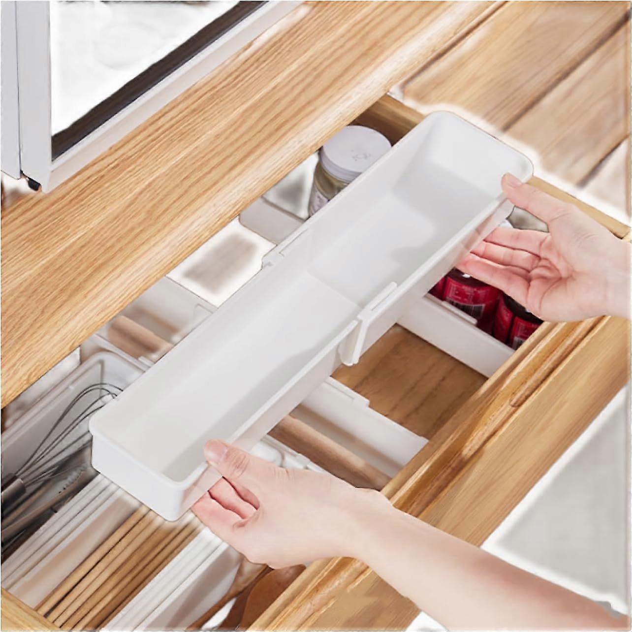 Retractable cutlery storage box, kitchenware storage shelves