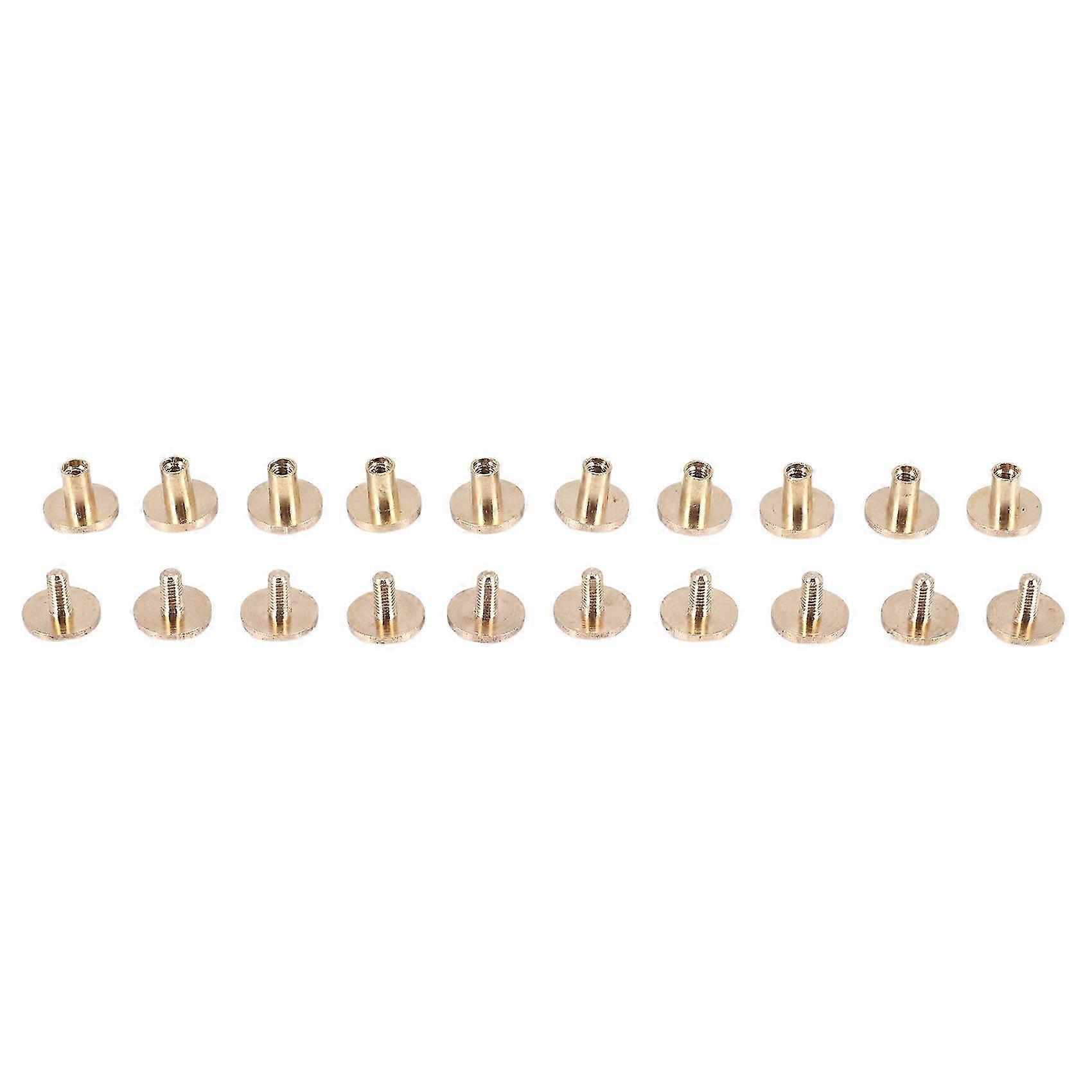 10x Arc Solid Brass Button Stud Screw Nail Screw back Leather Rivet Belt 6mm