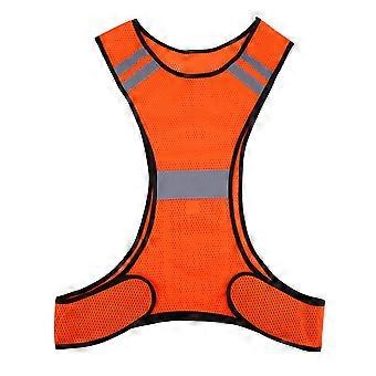 Gilet de scurit rflchissant haute visibilit, vtements de scurit pour la course de nuit, taille rglable (orange)