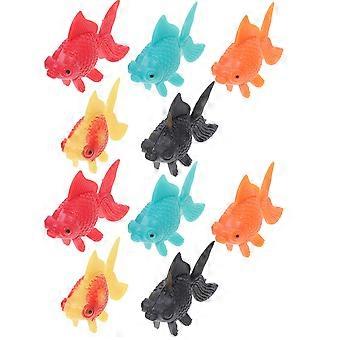 10Pcs Plastic Simulated Goldfish for Creative Fish Tank Decor Assorted Color